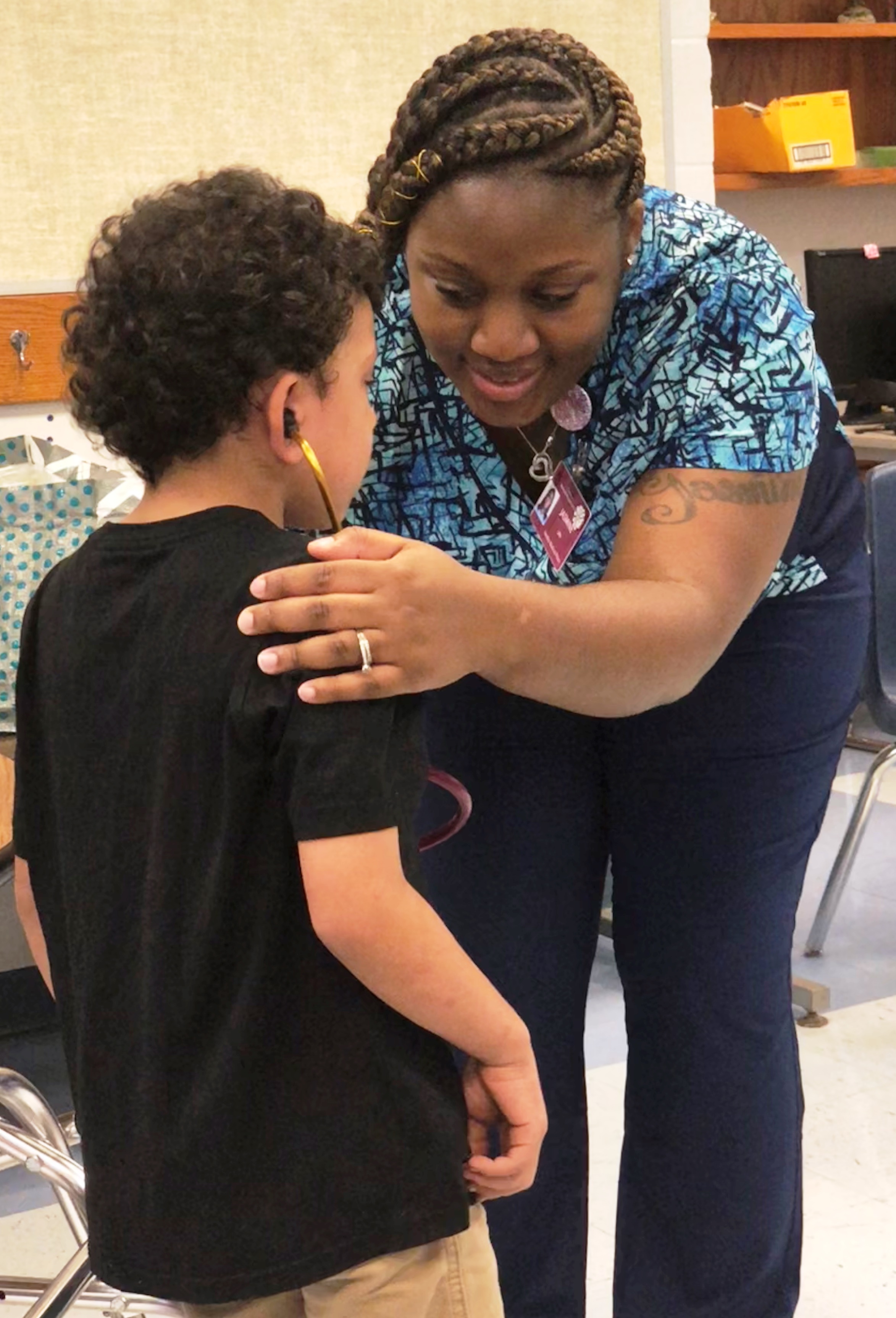 Jasmine Daniels checking bp Memorial Hospital & Manor